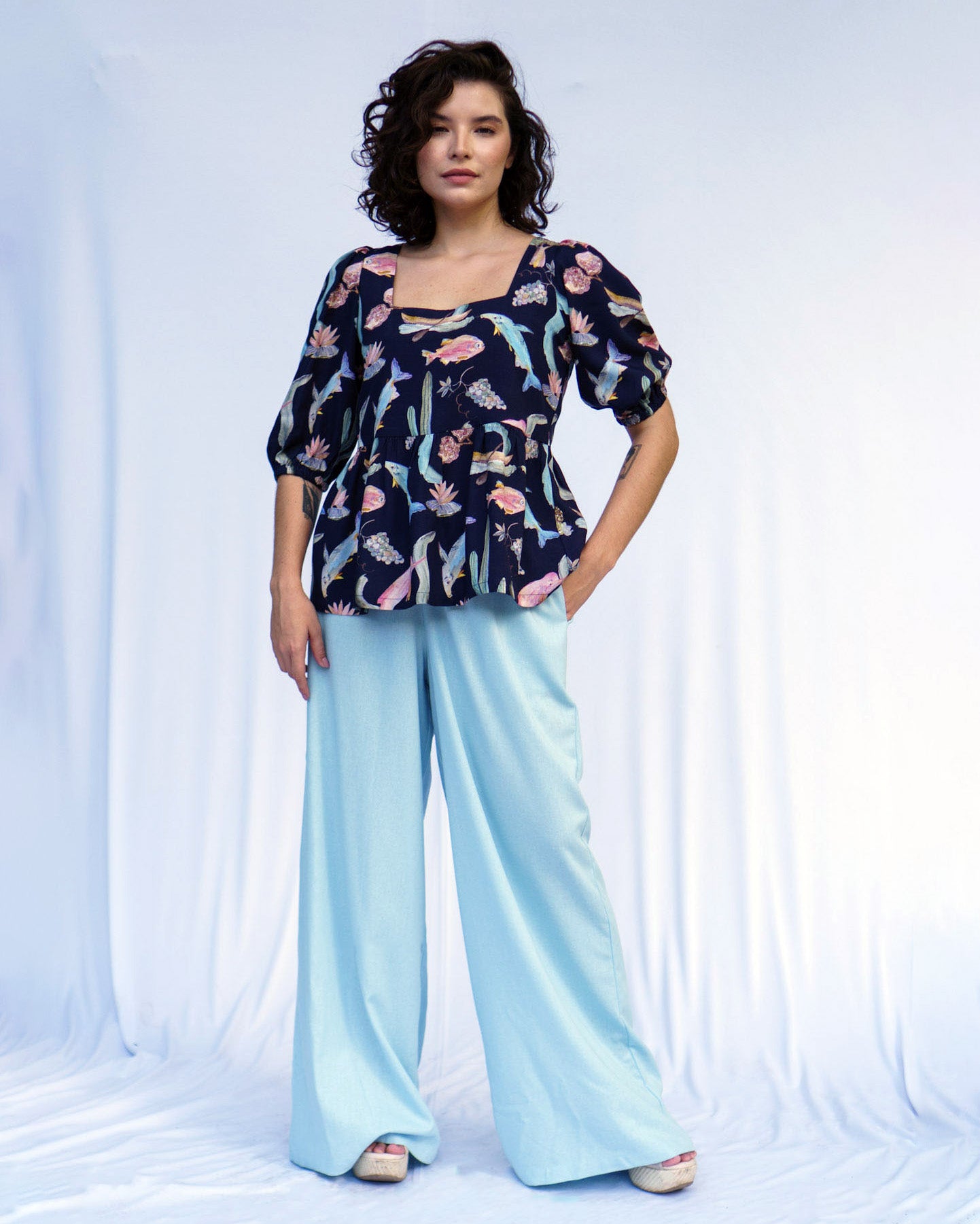 Pantalona Azul Celeste