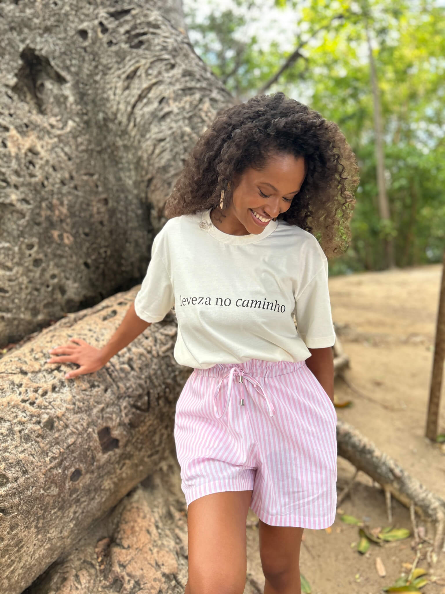 Short Listras Rosa