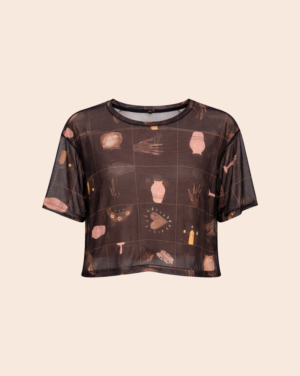 Blusa Tule Arte da Terra Marrom