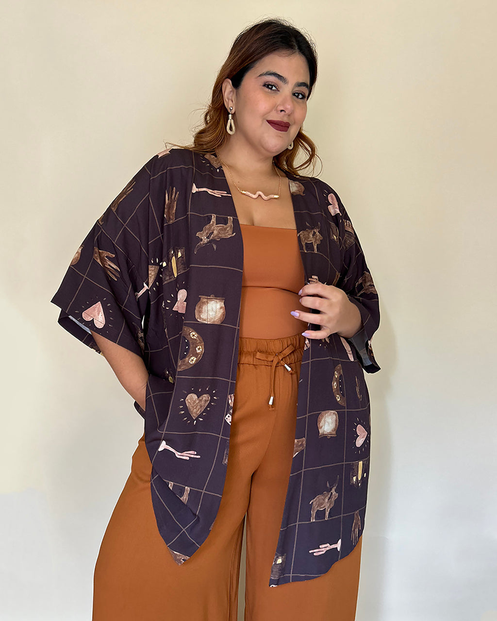 Kimono Arte da Terra - Marrom