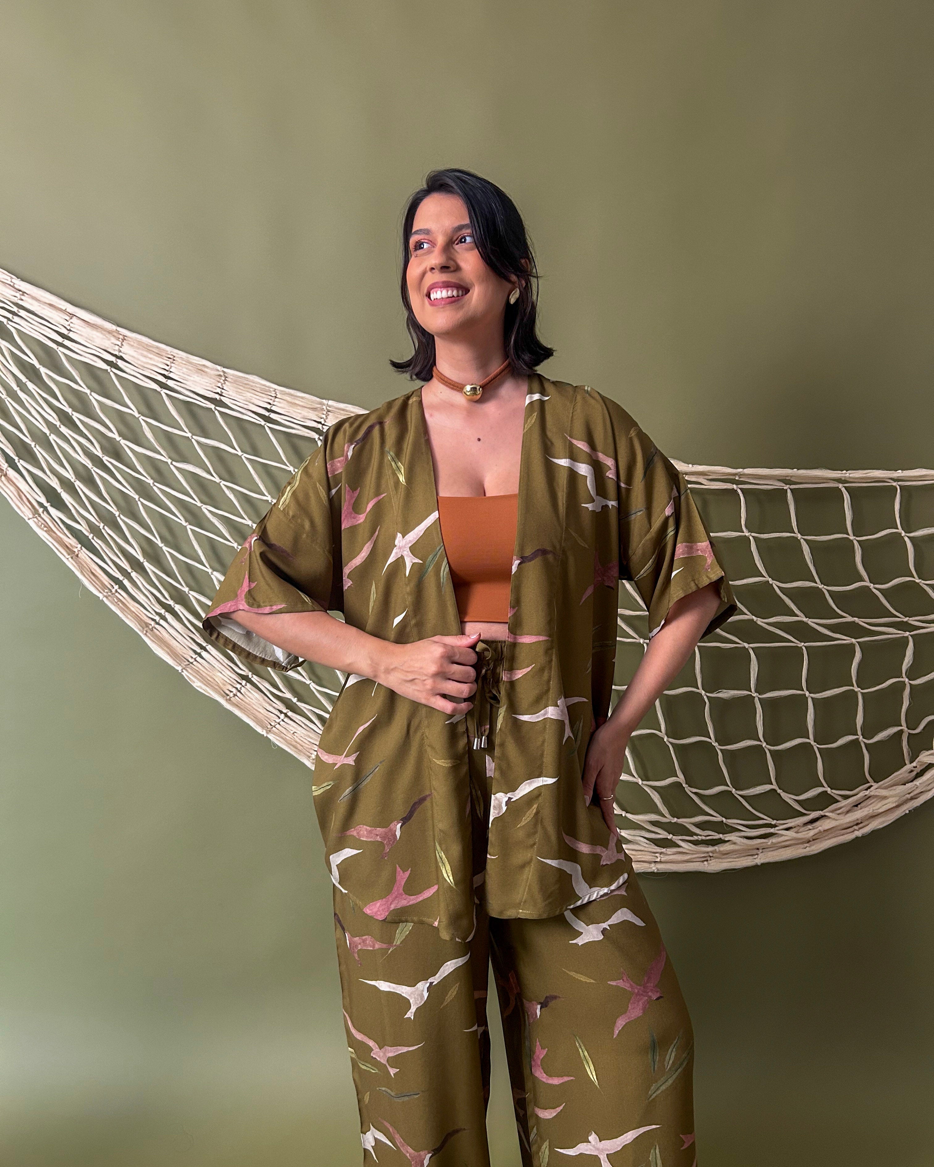 Kimono Revoada Oliva