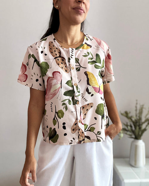 Blusa de Botão Borboletas