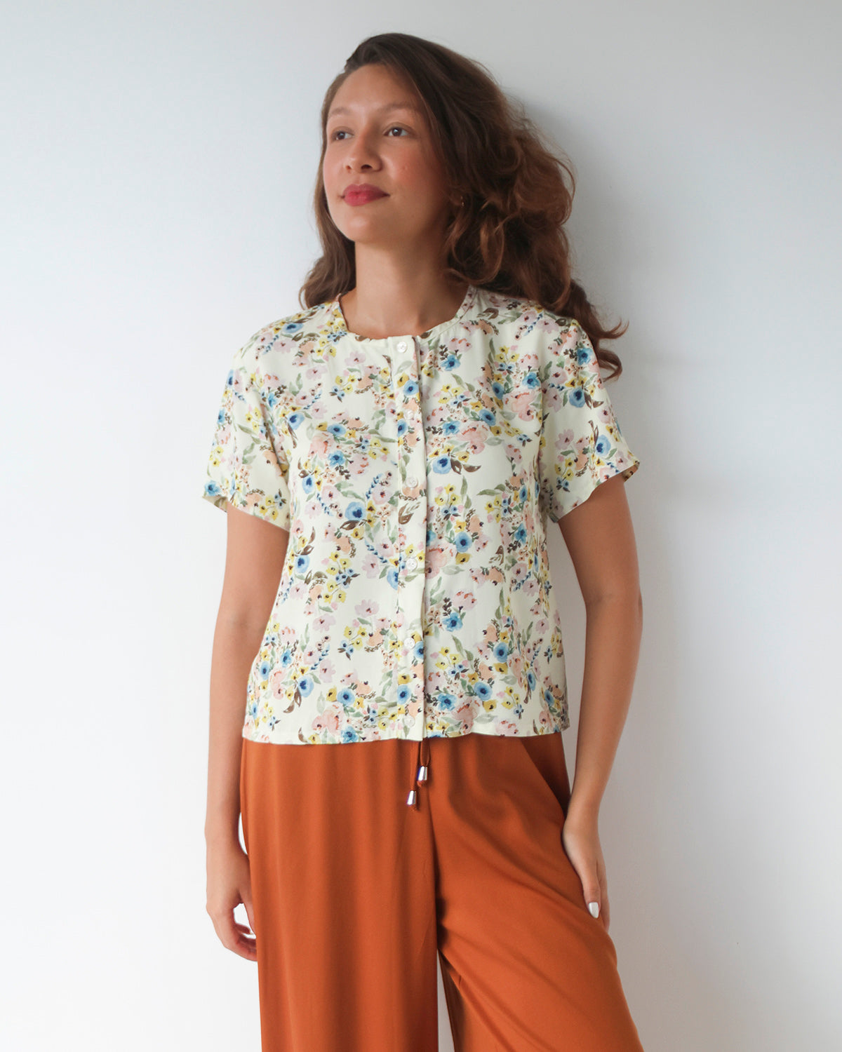 Blusa de Botão Pequeno Jardim
