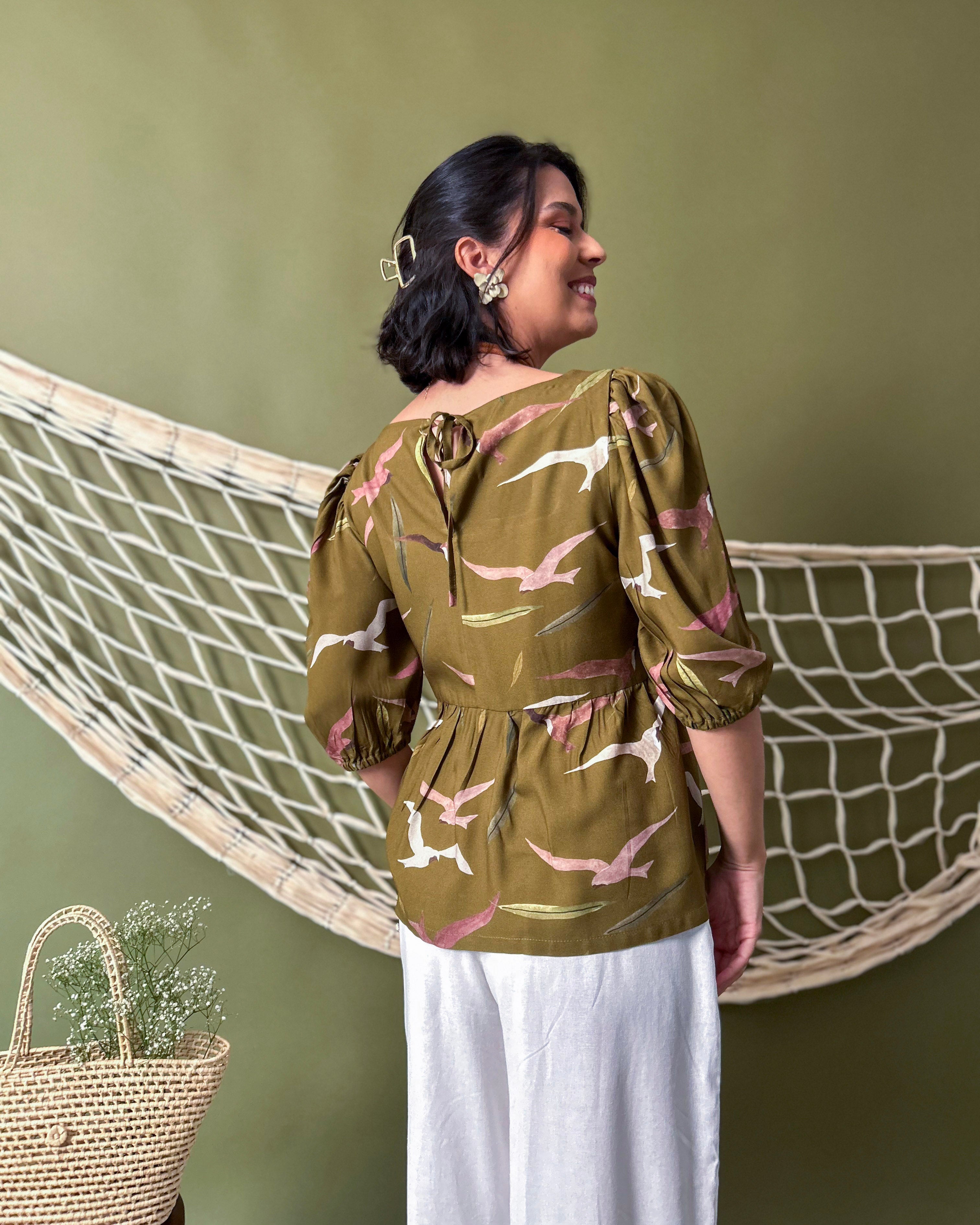 Blusa Babados Revoada Oliva