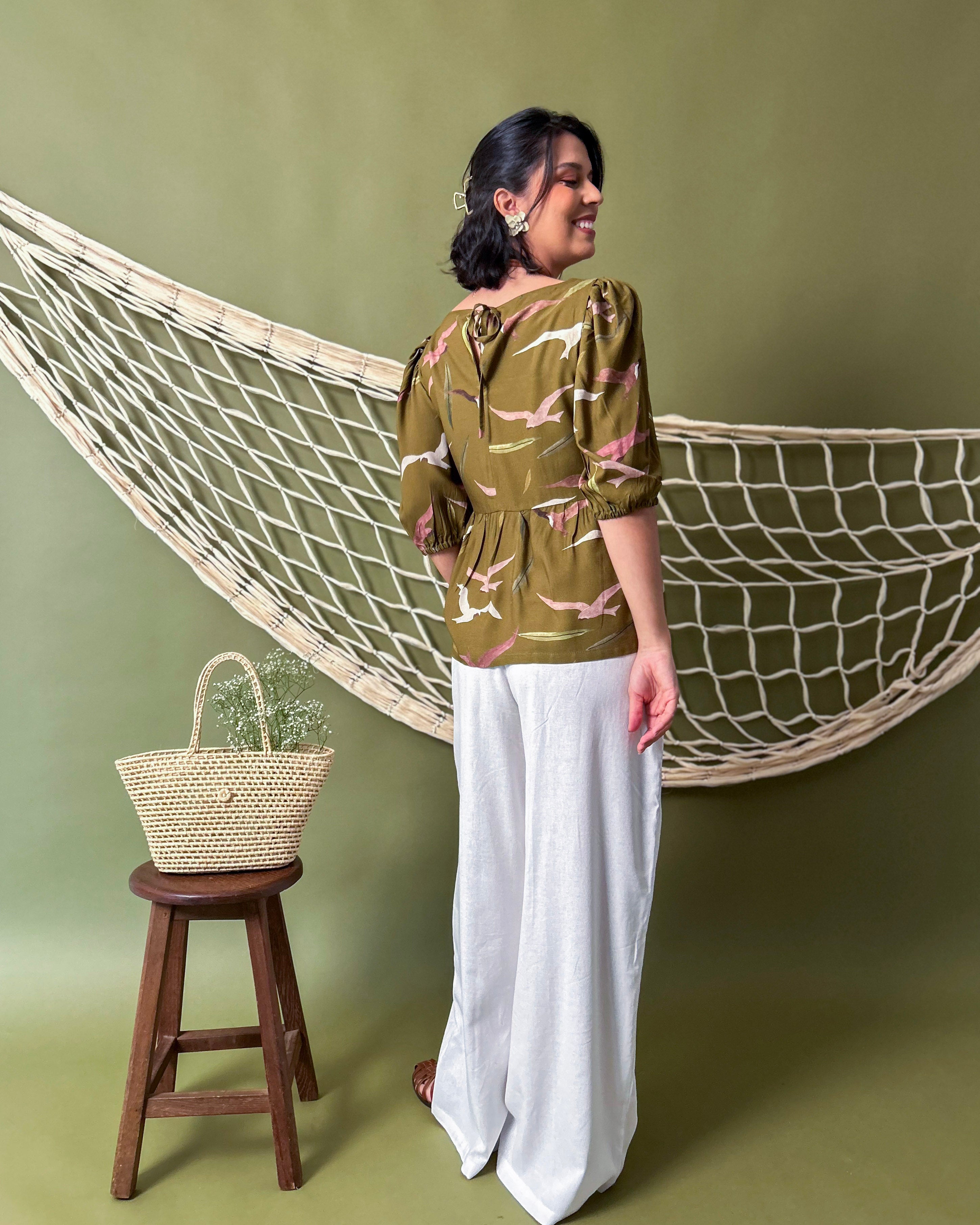 Blusa Babados Revoada Oliva