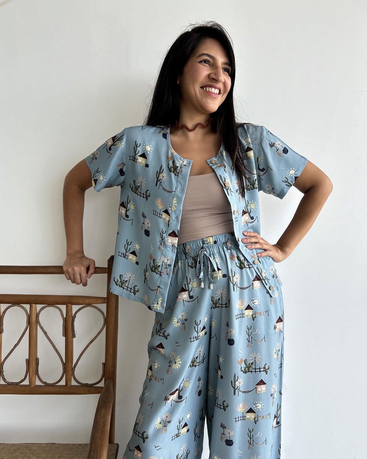 Blusa de Botão Nosso Quintal