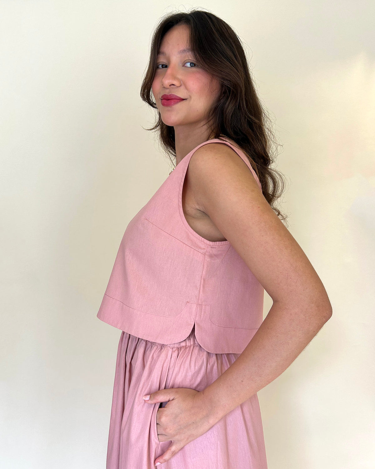 Regata Cropped Rosa Goiaba