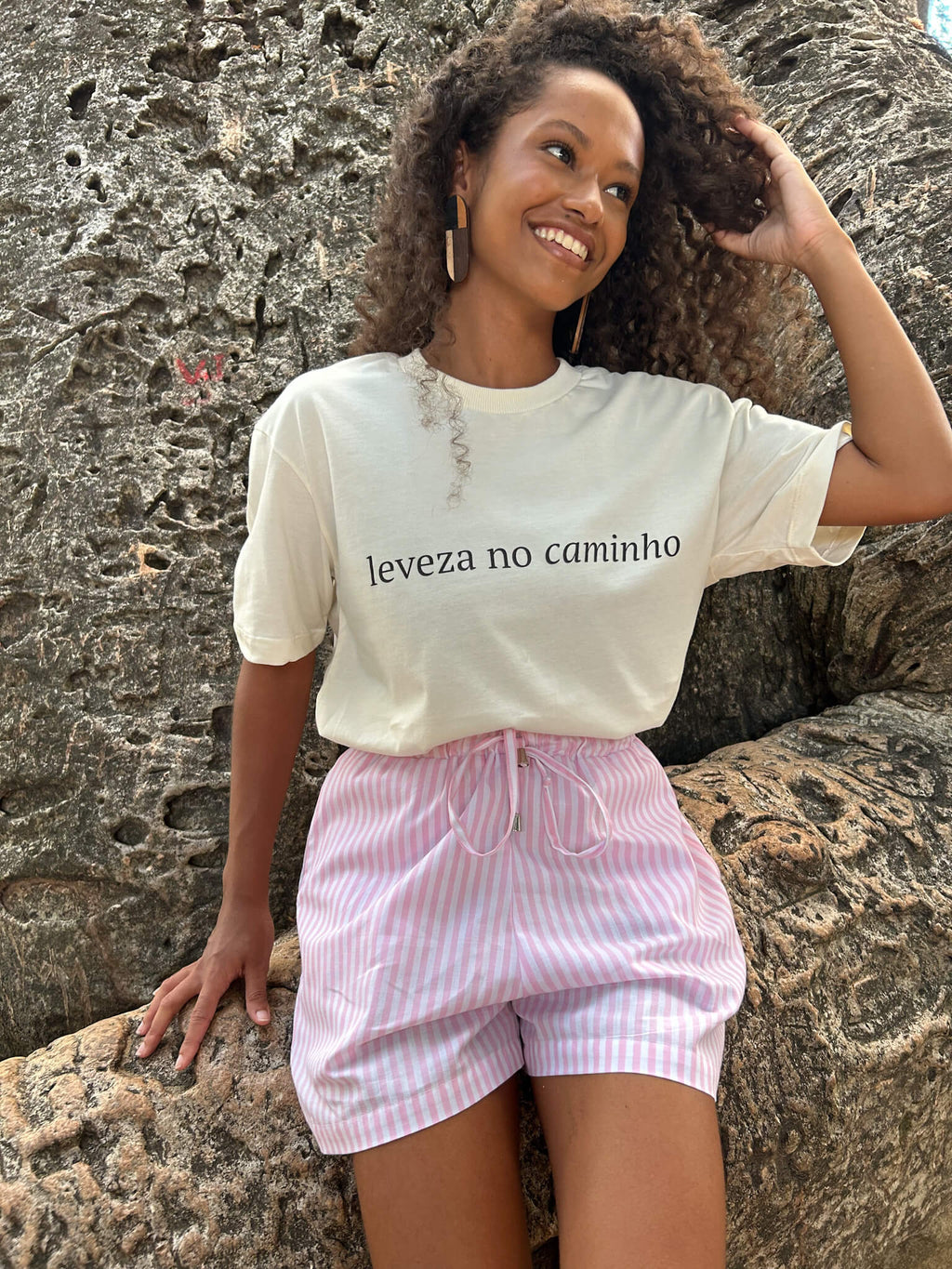 Short Listras Rosa