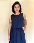 Regata Cropped Azul Marinho