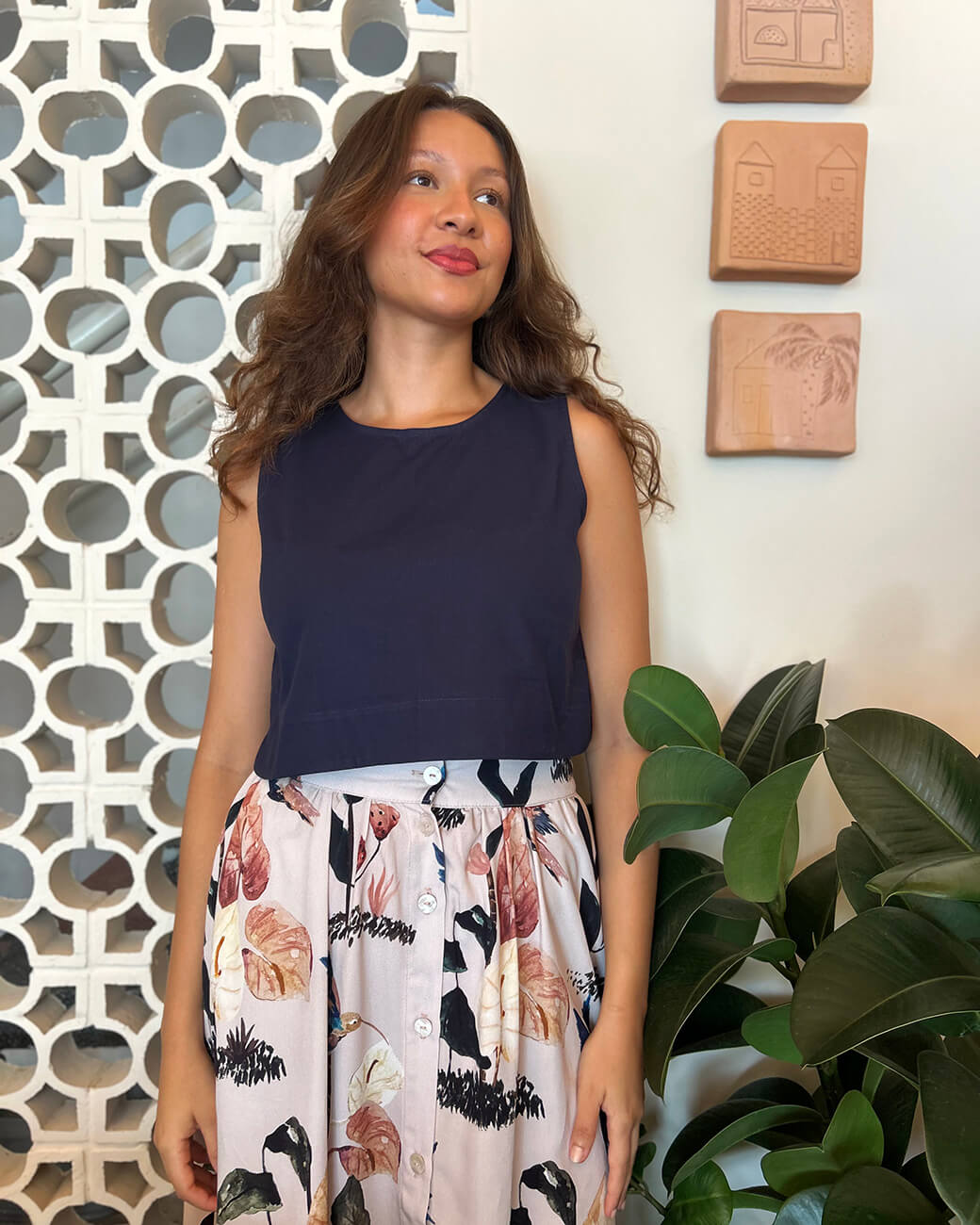 Regata Cropped Azul Marinho