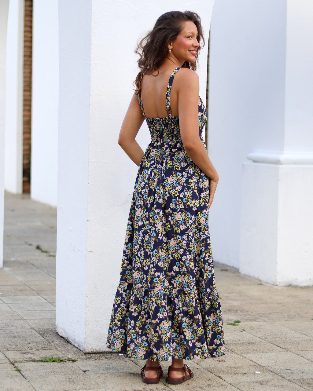 Vestido Verão Pequeno Jardim Marinho