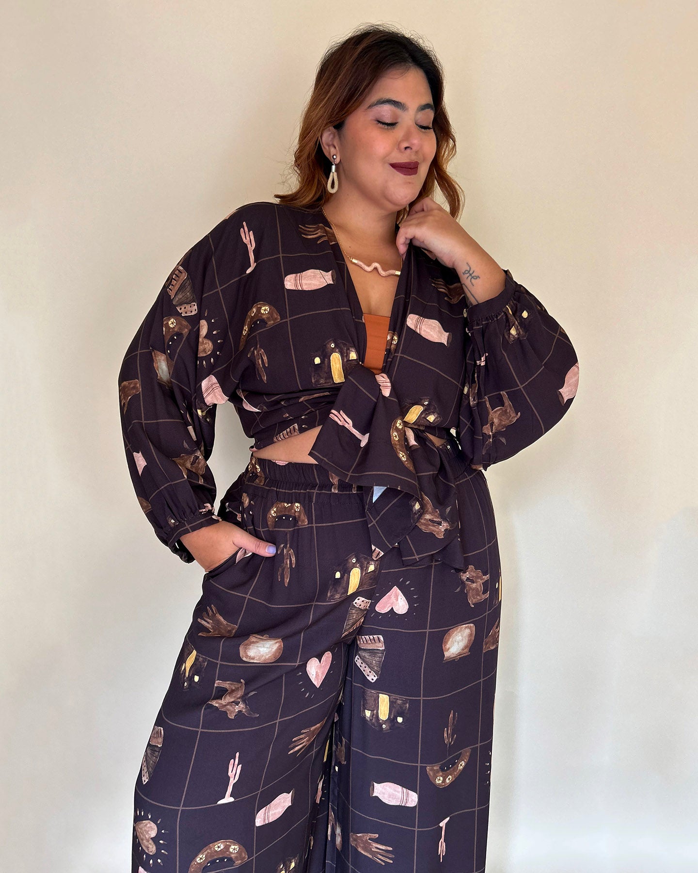 Kimono Arte da Terra  Manga Longa