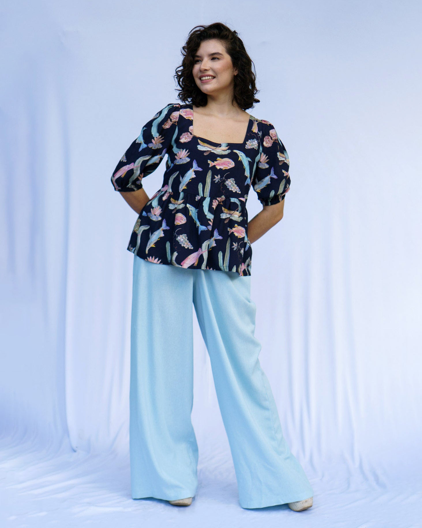 Pantalona Azul Celeste