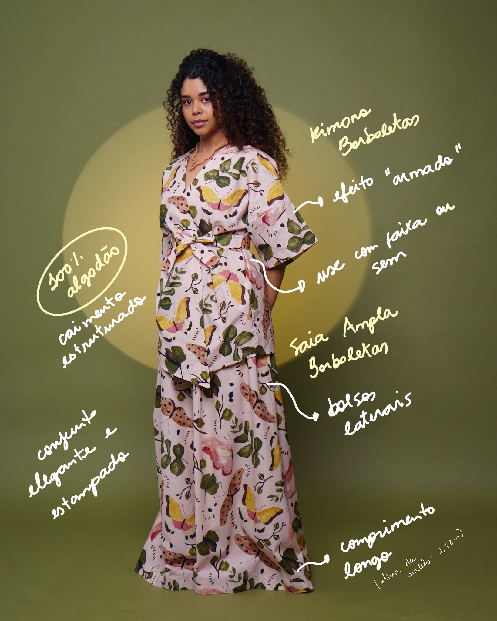 Kimono Borboletas - P/M