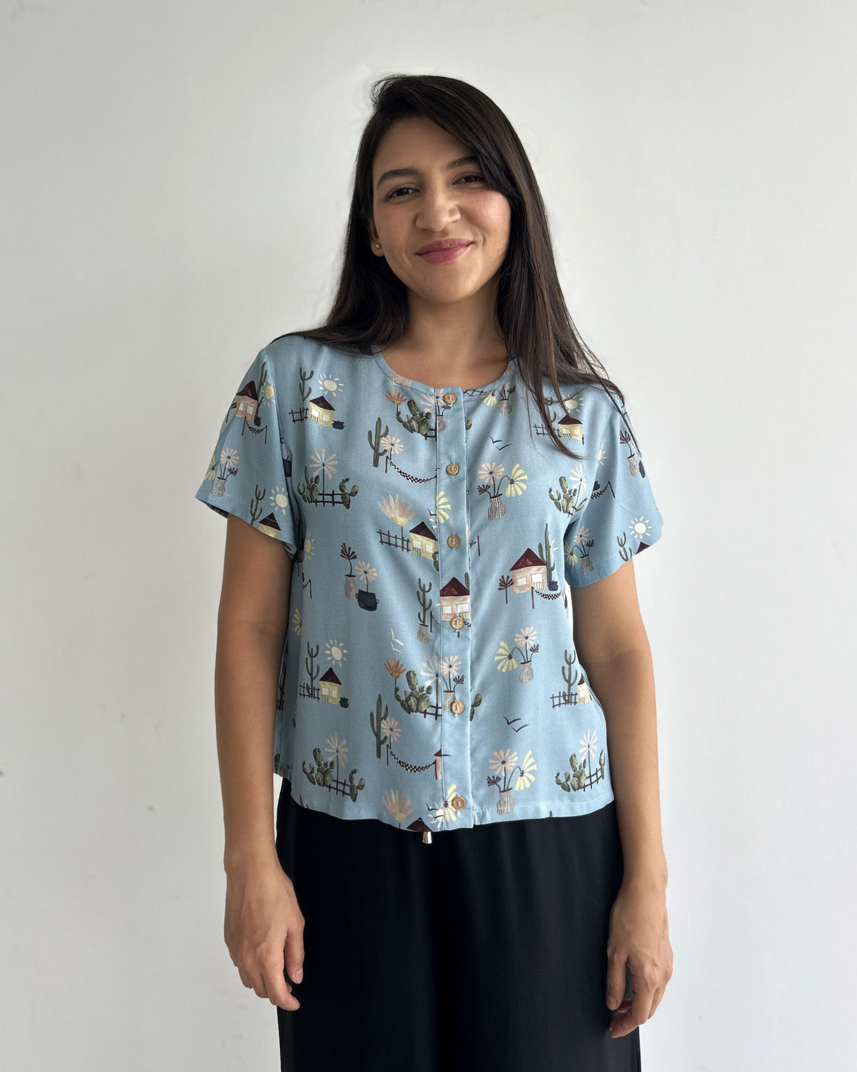 Blusa de Botão Nosso Quintal