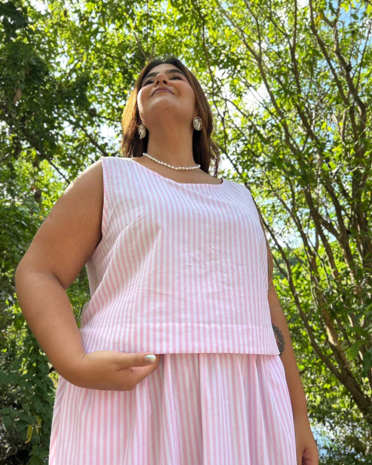Regata Cropped Listras Rosa
