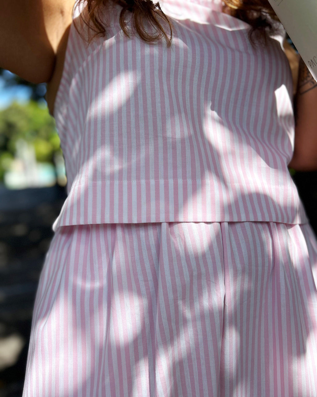 Regata Cropped Listras Rosa